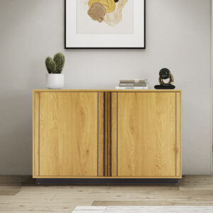 Bufetera modelo VERMONT – Acabado Roble / Negro – Nook & Trove