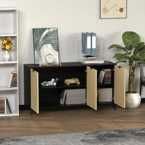 Bufetera modelo MINNESOTA – Acabado Negro / Roble – Nook & Trove