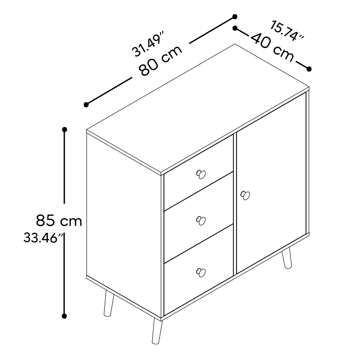 Buffet Sideboard Walnut Finish - Image 5
